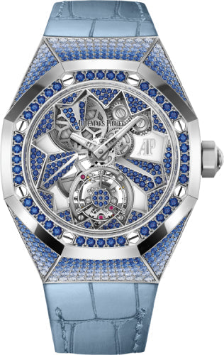 Audemars Piguet Royal Oak Concept Flying Tourbillon White Gold Sapphires Alligator 38.5mm Leather Strap | 26227BC.SS.D314CR.01