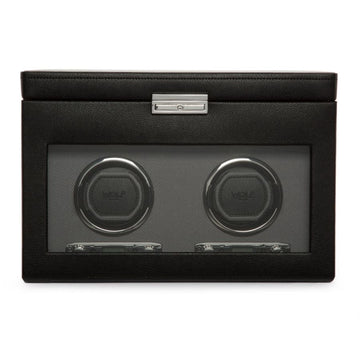 Classic Double Watch Winder with Storage