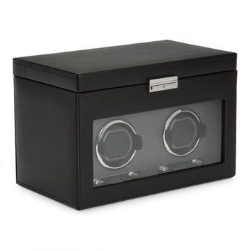 Classic Double Watch Winder with Storage