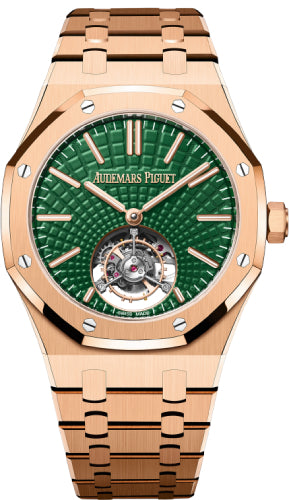 Audemars Piguet Royal Oak 41mm Selfwinding Flying Tourbillon Rose Gold Green Dial - 26533OR.OO.1220OR.01