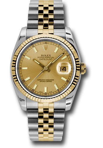 Rolex Datejust Steel & Yellow Gold Rolesor Datejust 36 Watch - F Dial - Jubilee Bracelet - 16233 chsj