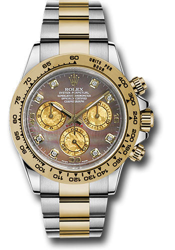 Rolex Yellow Rolesor Cosmograph Daytona 40 Watch - Dark Mother-Of-Pearl Gold Crystal Subdials Dial - 116503 bkmd