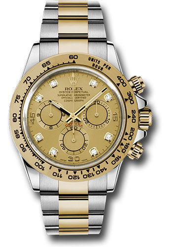 Rolex Yellow Rolesor Cosmograph Daytona 40 Watch - Champagne Diamond Dial - 116503 chd