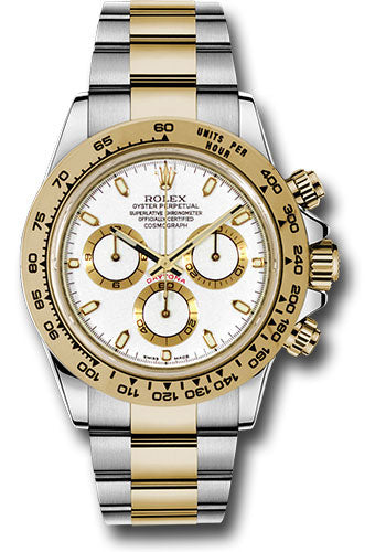 Rolex Yellow Rolesor Cosmograph Daytona 40 Watch - White Index Dial - 116503 wi