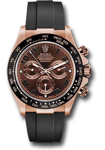 Rolex Everose Gold Cosmograph Daytona 40 Watch - Chocolate Arabic Dial - Black Oysterflex Strap - 116515LN choof