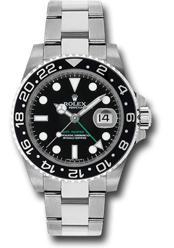 Rolex Steel GMT-Master II 40 Watch - Black Bezel - Black Dial - Oyster Bracelet - 116710LN