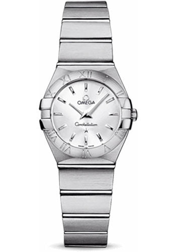 Omega Ladies Constellation Quartz Watch - 24 mm Brushed Steel Case - Silver Dial - 123.10.24.60.02.001