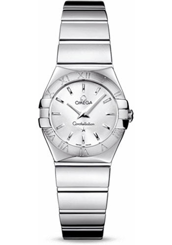 Omega Ladies Constellation Polished Quartz Watch - 24 mm Polished Steel Case - Silver Dial - Steel Bracelet - 123.10.24.60.02.002
