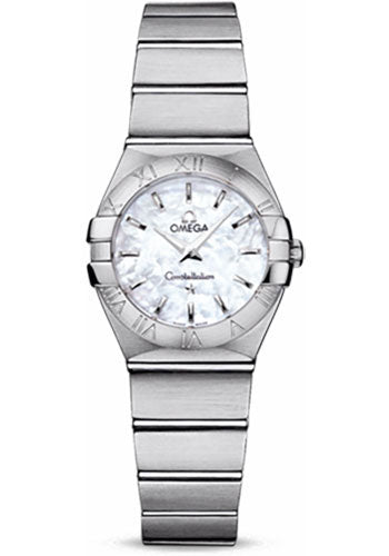 Omega Ladies Constellation Quartz Watch - 24 mm Brushed Steel Case - Mother-Of-Pearl Dial - 123.10.24.60.05.001