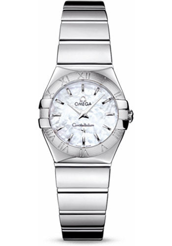 Omega Ladies Constellation Polished Quartz Watch - 24 mm Polished Steel Case - Mother-Of-Pearl Dial - Steel Bracelet - 123.10.24.60.05.002