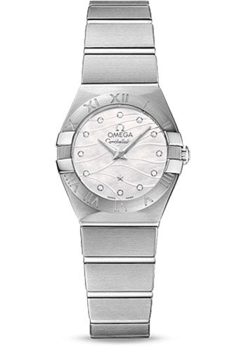 Omega Constellation Quartz Watch - 24 mm Steel Case - White Mother-Of-Pear Diamond Dial - 123.10.24.60.55.003