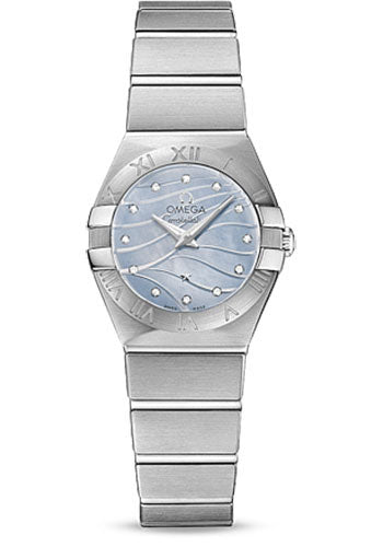 Omega Constellation Quartz Watch - 24 mm Steel Case - Blue Mother-Of-Pearl Diamond Dial - 123.10.24.60.57.001
