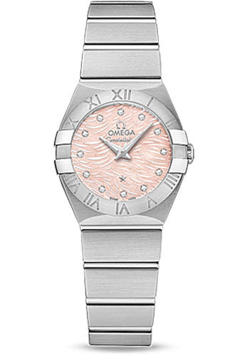 Omega Constellation Quartz Watch - 24 mm Steel Case - Pink Mother-Of-Pearl Diamond Dial - 123.10.24.60.57.002
