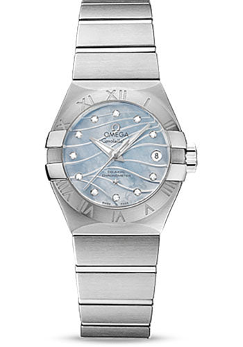 Omega Constellation Co-Axial Watch - 27 mm Steel Case - Blue Mother-Of-Pearl Dial - 123.10.27.20.57.001