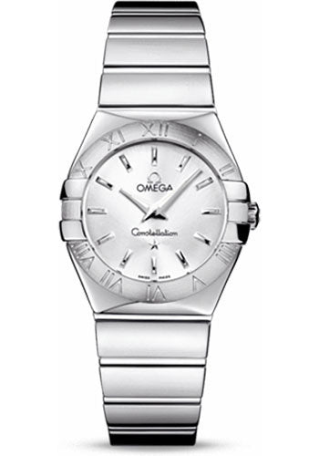 Omega Ladies Constellation Polished Quartz Watch - 27 mm Polished Steel Case - Silver Dial - Steel Bracelet - 123.10.27.60.02.002
