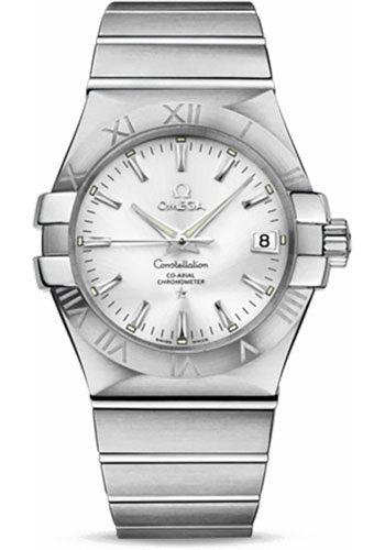 Omega Gents Constellation Chronometer Watch - 35 mm Brushed Steel Case - Silver Dial - 123.10.35.20.02.001