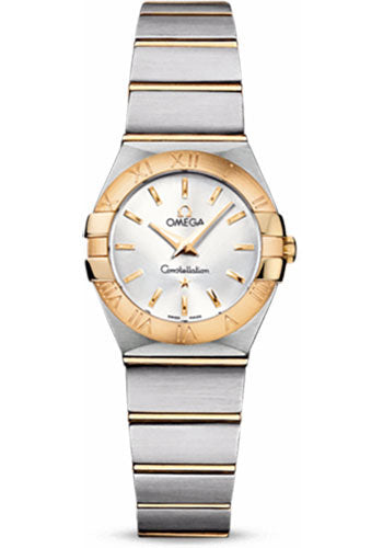 Omega Ladies Constellation Quartz Watch - 24 mm Brushed Steel And Yellow Gold Case - Silver Dial - 123.20.24.60.02.002