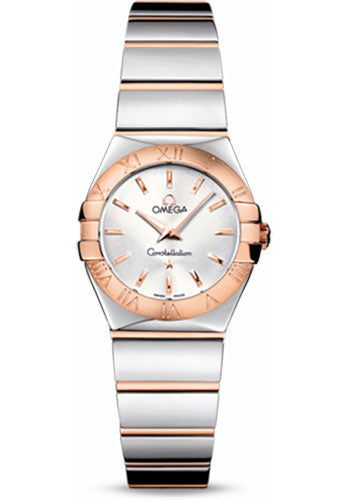 Omega Ladies Constellation Polished Quartz Watch - 24 mm Polished Steel And Red Gold Case - Silver Dial - Steel And Red Gold Bracelet - 123.20.24.60.02.003