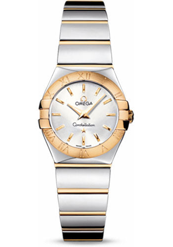 Omega Ladies Constellation Polished Quartz Watch - 24 mm Polished Steel And Yellow Gold Case - Silver Dial - Steel And Yellow Gold Bracelet - 123.20.24.60.02.004