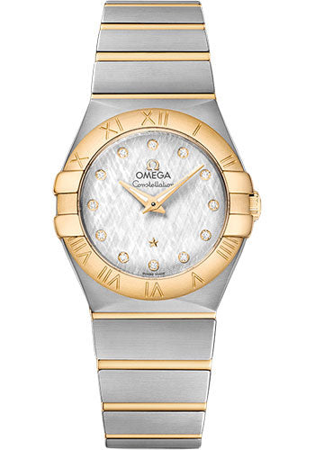 Omega Constellation Quartz - 27 mm Steel And Yellow Gold Case - Silver Diamond Dial - 123.20.27.60.52.001