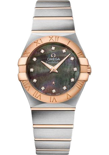 Omega Constellation Quartz Tahiti Watch - 27 mm Steel And Red Gold Case - Tahiti Mother-Of-Pearl Diamond Dial - 123.20.27.60.57.006