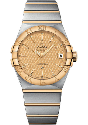 Omega Constellation Co-Axial Watch - 38 mm Steel And Yellow Gold Case - Champagne Dial - 123.20.38.21.08.002