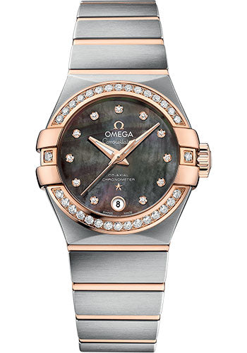 Omega Constellation Co-Axial Tahiti Watch - 27 mm Steel And Red Gold Case - Tahiti Mother-Of-Pearl Diamond Dial - 123.25.27.20.57.006