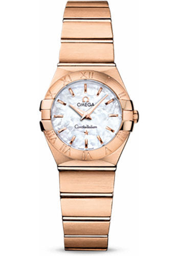 Omega Ladies Constellation Quartz Watch - 24 mm Brushed Red Gold Case - Mother-Of-Pearl Dial - 123.50.24.60.05.001