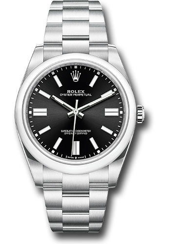 Rolex Oyster Perpetual 41 Watch - Domed Bezel - Black Index Dial - Oyster Bracelet - 2020 Release - 124300 bkio