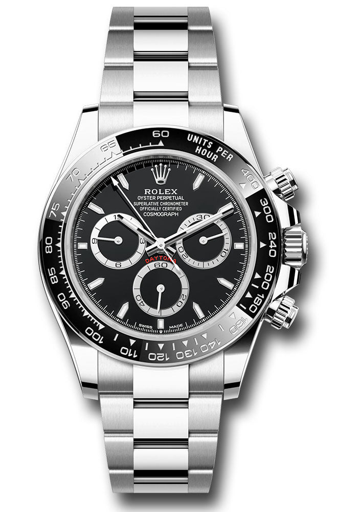 Rolex Oystersteel Cosmograph Daytona Watch - Black Cerachrom Bezel - Black Index Dial - Oyster Bracelet - 126500ln bkio