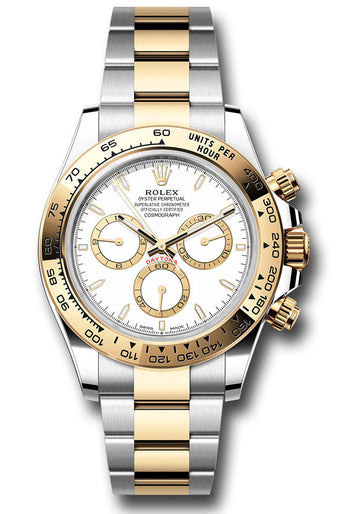Rolex Yellow Rolesor Cosmograph Daytona Watch - Fixed Bezel - White Index Dial - Oyster Bracelet - 126503 wio
