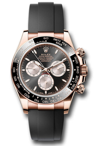 Rolex Everose Gold Cosmograph Daytona Watch - Black Cerachrom Bezel - Black And Sundust Index Dial - Oysterflex Strap - 126515ln bksuiof
