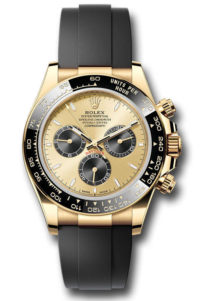 Rolex Yellow Gold Cosmograph Daytona Watch - Black Cerachrom Bezel - Golden And Black Index Dial - Oysterflex Strap - 126518ln chbkiof