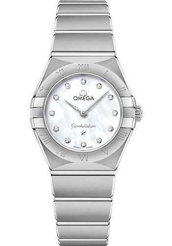 Omega Constellation Manhattan Quartz Watch - 25 mm Steel Case - Mother-Of-Pearl Diamond Dial - 131.10.25.60.55.001