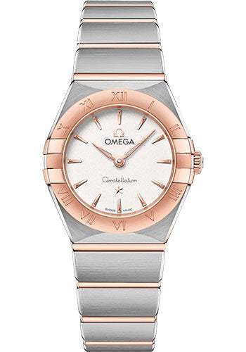 Omega Constellation Manhattan Quartz Watch - 25 mm Steel And Sedna Gold Case - Crystal White Silvery Dial - 131.20.25.60.02.001