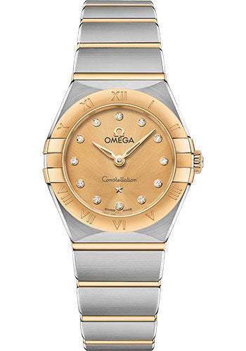 Omega Constellation Manhattan Quartz Watch - 25 mm Steel And Yellow Gold Case - Champagne Diamond Dial - 131.20.25.60.58.001