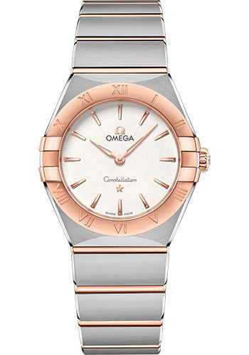 Omega Constellation Manhattan Quartz Watch - 28 mm Steel And Sedna Gold Case - Crystal White Silvery Dial - 131.20.28.60.02.001
