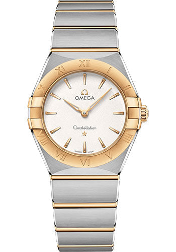 Omega Constellation Manhattan Quartz Watch - 28 mm Steel And Yellow Gold Case - Crystal White Silvery Dial - 131.20.28.60.02.002