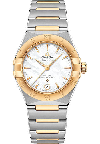 Omega Constellation Manhattan Co-Axial Master Chronometer Watch - 29 mm Steel And Yellow Gold Case - Mother-Of-Pearl Dial - 131.20.29.20.05.002