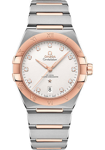 Omega Constellation OMEGA Co-Axial Master Chronometer - 39 mm Steel And Sedna Gold Case - Silvery Diamond Dial - 131.20.39.20.52.001