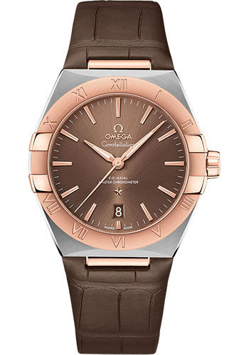 Omega Constellation OMEGA Co-Axial Master Chronometer - 39 mm Steel And Sedna Gold Case - Brown Dial - Brown Leather Strap - 131.23.39.20.13.001