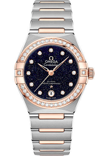 Omega Constellation Omega Co-Axial Master Chronometer - 29 mm Steel And Sedna Gold Case - Diamond Bezel - Blue Glass Diamond Dial - 131.25.29.20.53.002