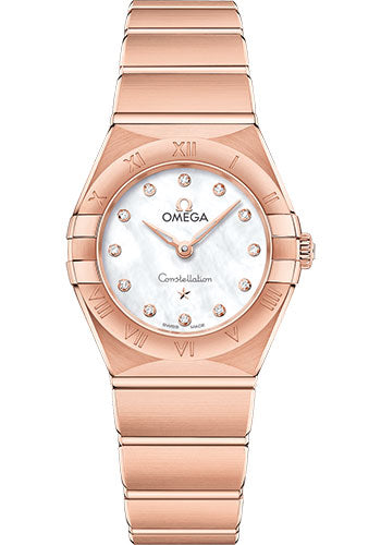 Omega Constellation Manhattan Quartz Watch - 25 mm Sedna Gold Case - Mother-Of-Pearl Diamond Dial - 131.50.25.60.55.001