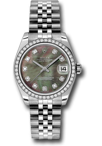 Rolex Steel and White Gold Datejust 31 Watch - 46 Diamond Bezel - Mother-Of-Pearl Diamond Dial - Jubilee Bracelet - 178384 dkmdj