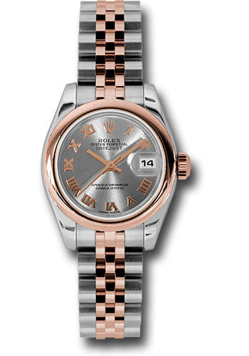 Rolex Steel and Everose Gold Rolesor Lady Datejust 26 Watch - Domed Bezel - Steel Roman Dial - Jubilee Bracelet - 179161 strj