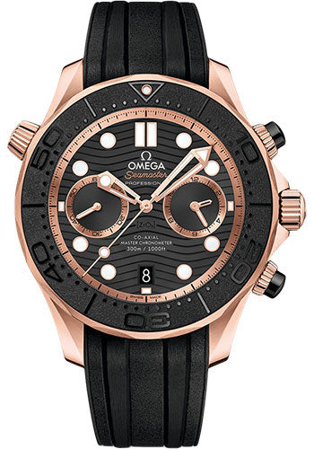 Omega Seamaster Diver 300M Omega Co-Axial Master Chronometer Chronograph - 44 mm Sedna Gold Case - Black Dial - 210.62.44.51.01.001
