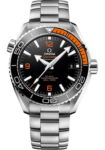 Omega Planet Ocean 600 M Omega Co-axial Master Chronometer Watch - 43.5 mm Steel Case - Unidirectional Black Ceramic Bezel - Black Ceramic Dial - 215.30.44.21.01.002