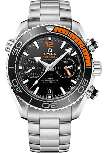 Omega Planet Ocean 600 M Omega Co-axial Master Chronometer Chronograph Watch - 45.5 mm Steel Case - Unidirectional Black Ceramic Bezel - Black Ceramic Dial - 215.30.46.51.01.002