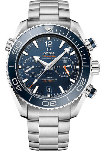 Omega Planet Ocean 600 M Omega Co-axial Master Chronometer Chronograph Watch - 45.5 mm Steel Case - Unidirectional Blue Ceramic Bezel - Blue Ceramic Dial - 215.30.46.51.03.001