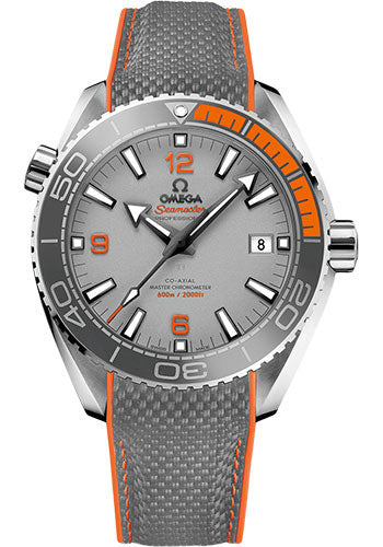Omega Seamaster Planet Ocean 600 M Co-Axial Master Chronometer Watch - 43.5 mm Titanium Case - Unidirectional Grey Ceramic Bezel - Grade 5 Titanium Dial - Grey Structured Rubber Strap - 215.92.44.21.99.001